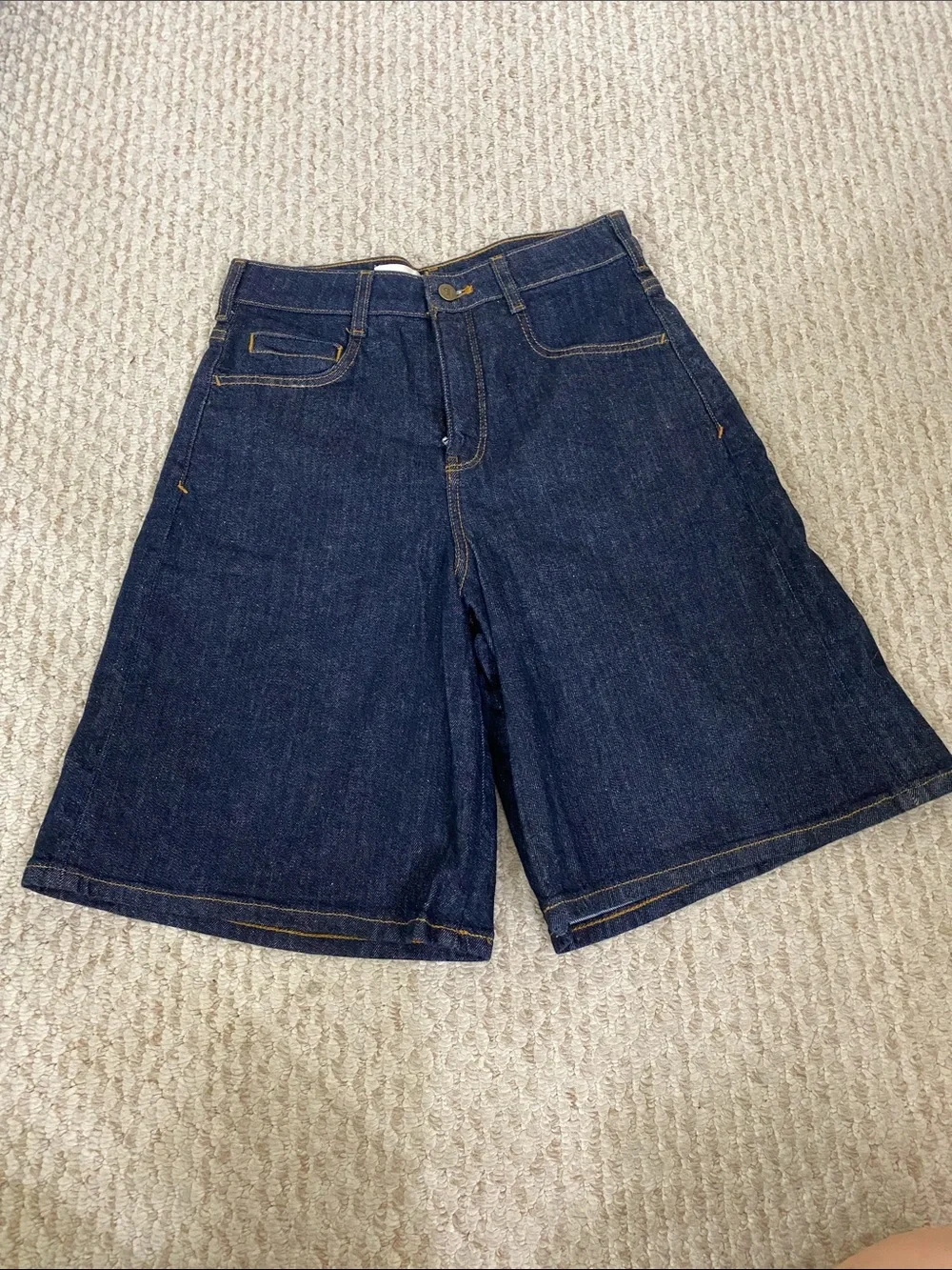 Pilcro Dark Wash Denim Bermuda Shorts
